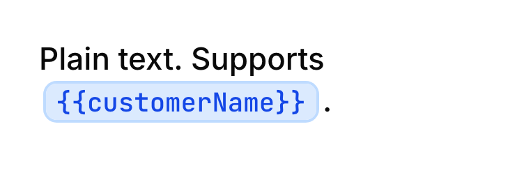 text as it renders in the designer